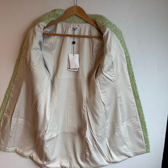 Rumored Notting Hill Mini Dress Chic Minimalist Modern Sz 6 Green Tennis Tweed - Picture 8 of 13